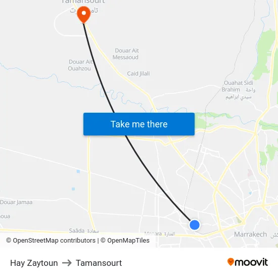 Hay Zaytoun to Tamansourt map