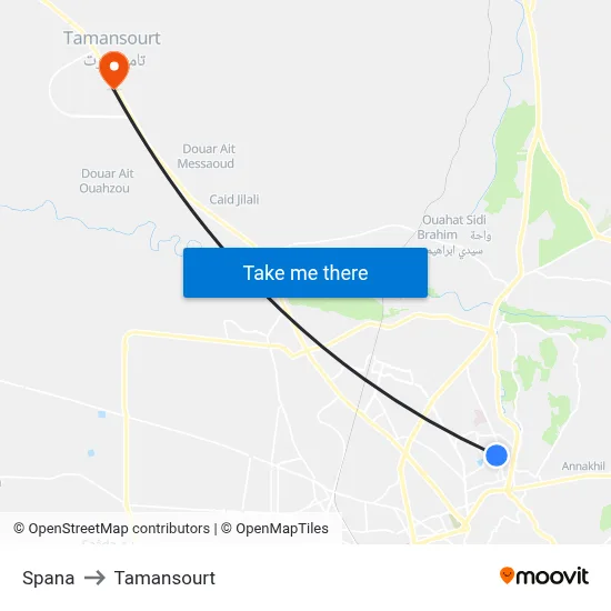 Spana to Tamansourt map