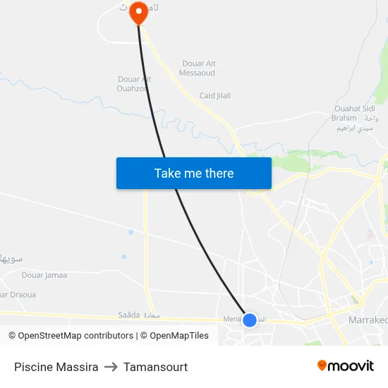 Massira Pool to Tamansourt map