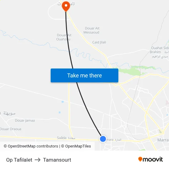 Op Tafilalet to Tamansourt map