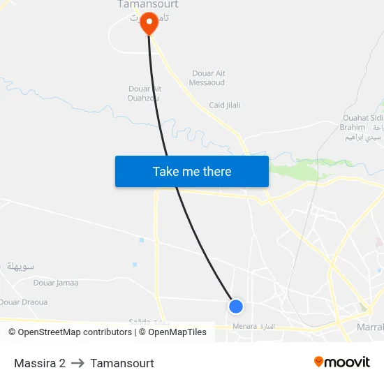 Massira 2 to Tamansourt map