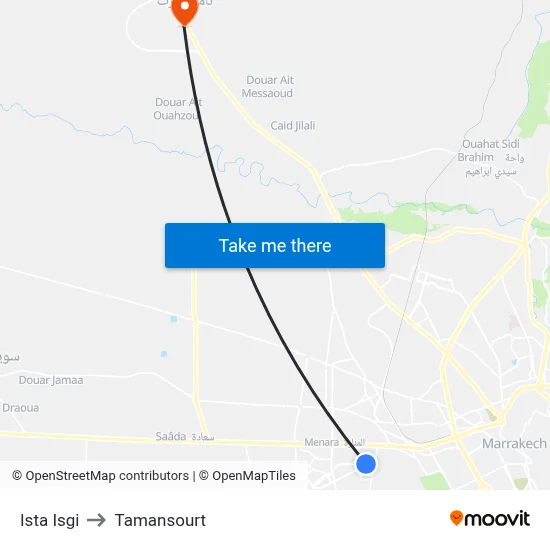 Ista Isgi to Tamansourt map