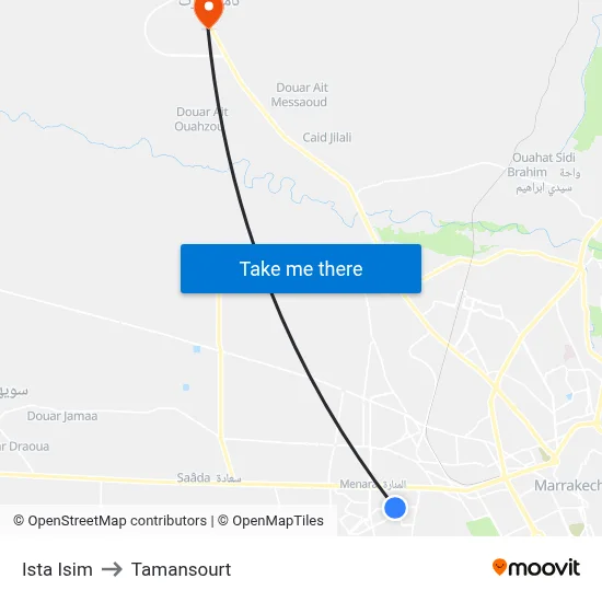 Ista Isim to Tamansourt map