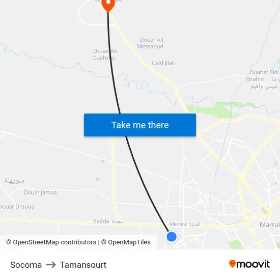 Socoma to Tamansourt map