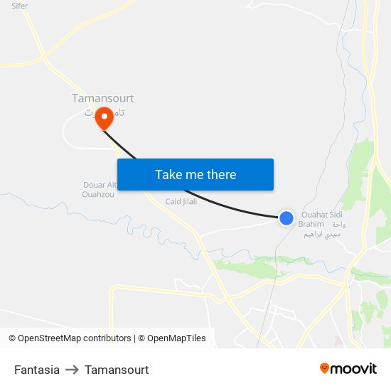 Fantasia to Tamansourt map