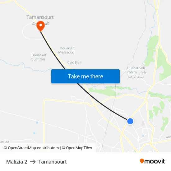 Malizia 2 to Tamansourt map