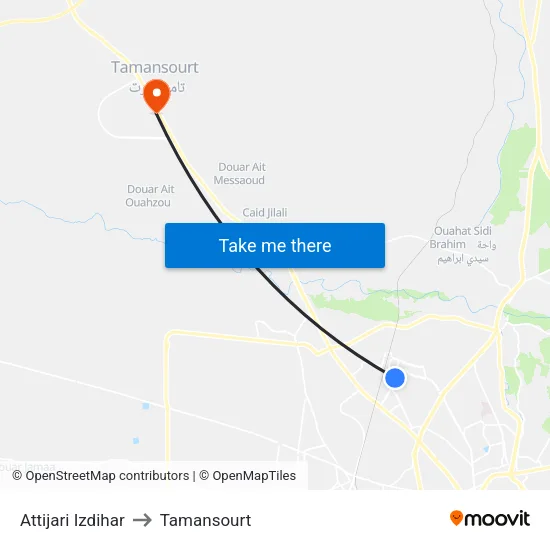 Attijari Izdihar to Tamansourt map