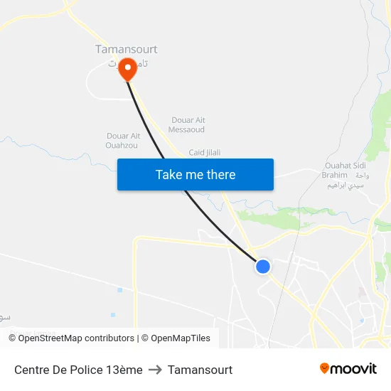 Centre De Police 13ème to Tamansourt map