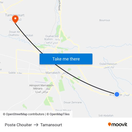 Poste Chouiter to Tamansourt map
