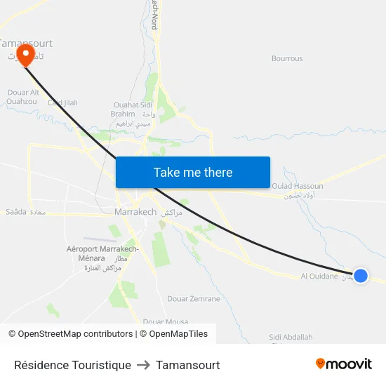 Tourist Residence to Tamansourt map