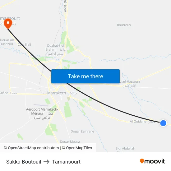 Sakka Boutouil to Tamansourt map