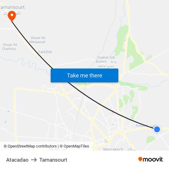 Atacadao to Tamansourt map