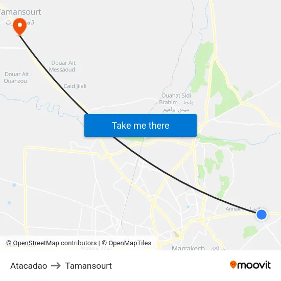 Atacadao to Tamansourt map