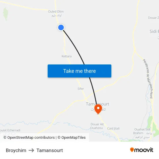 Broychim to Tamansourt map