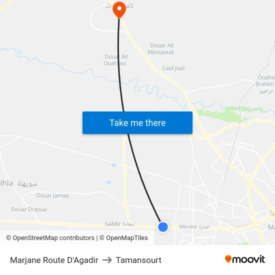 Marjane Route D'Agadir to Tamansourt map