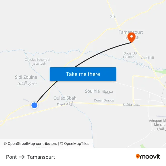 Pont to Tamansourt map