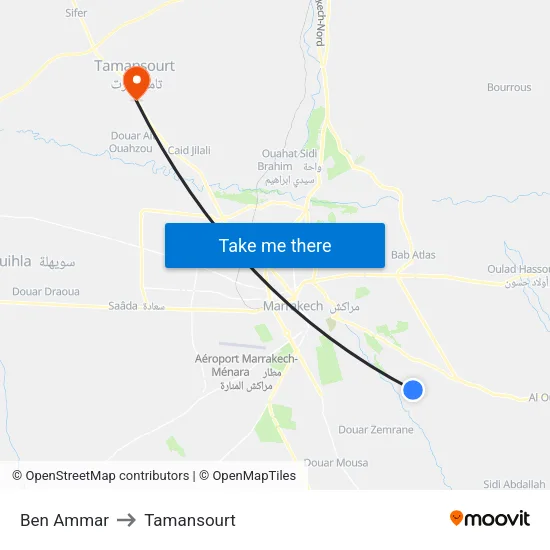 Ben Ammar to Tamansourt map