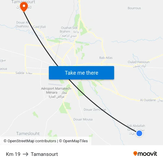 Km 19 to Tamansourt map