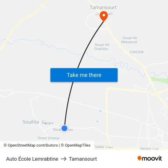 Auto École Lemrabtine to Tamansourt map