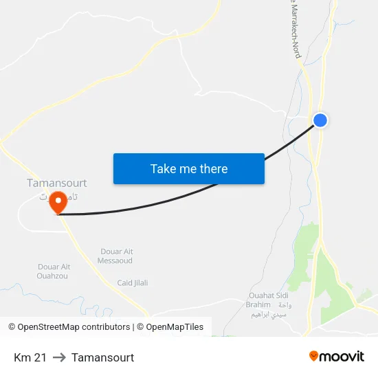 Km 21 to Tamansourt map