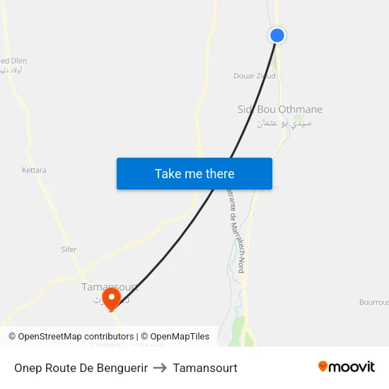 Onep Route De Benguerir to Tamansourt map
