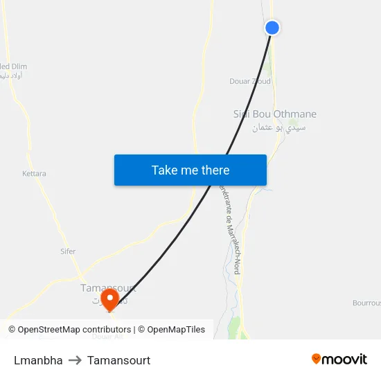 Lmanbha to Tamansourt map