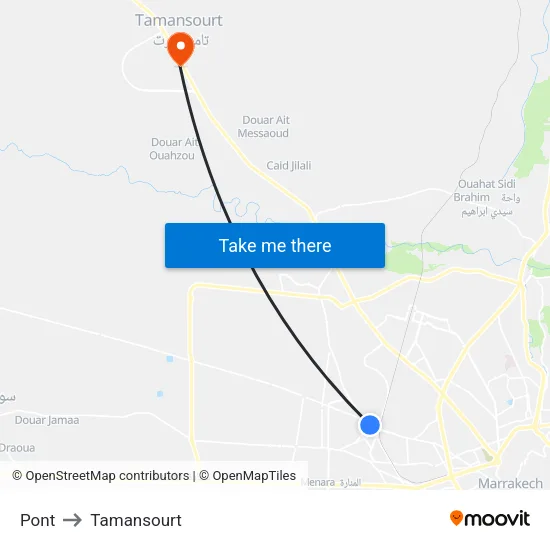 Pont to Tamansourt map
