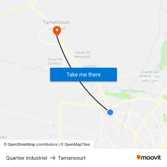 Quartier Industriel to Tamansourt map