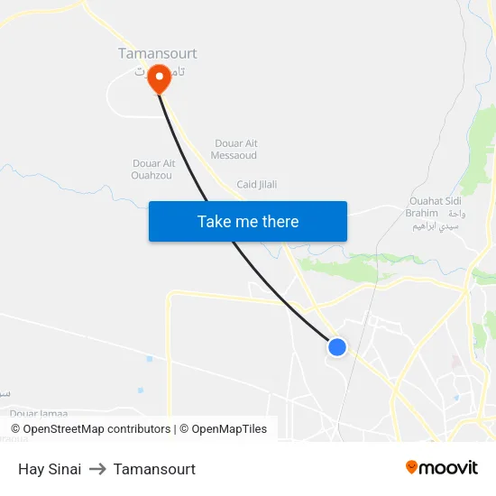 Hay Sinai to Tamansourt map