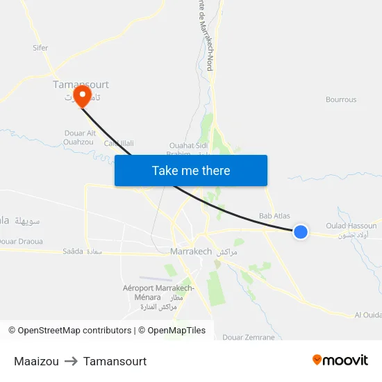 Maaizou to Tamansourt map