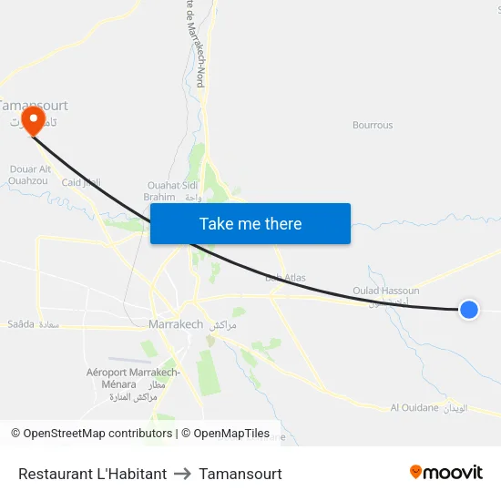 Restaurant L'Habitant to Tamansourt map