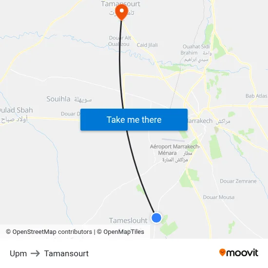 Upm to Tamansourt map