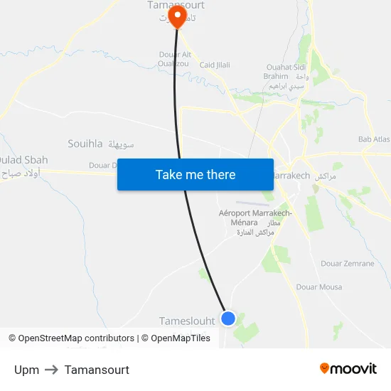 Upm to Tamansourt map