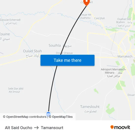 Aït Said Oucho to Tamansourt map