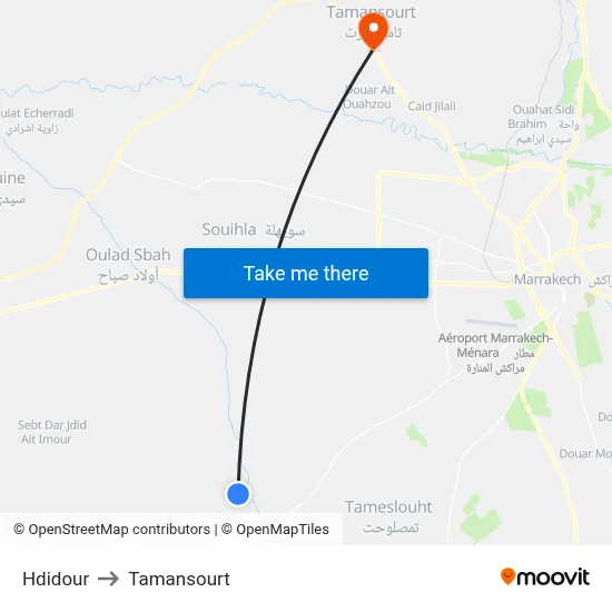 Hdidour to Tamansourt map