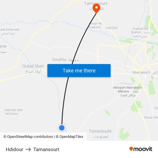Hdidour to Tamansourt map