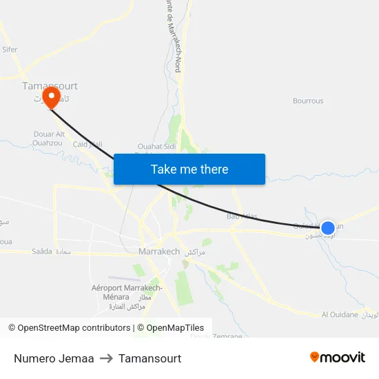 Jemaa Number to Tamansourt map