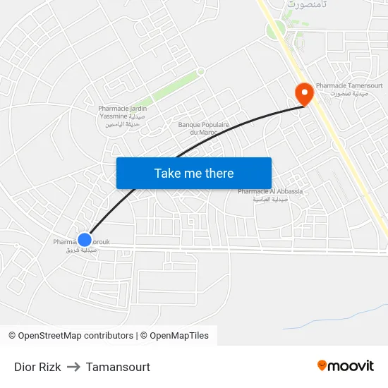 Dior Rizk to Tamansourt map
