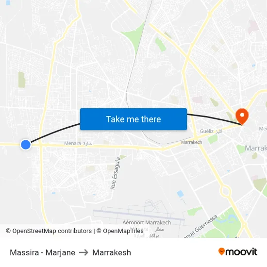 Massira - Marjane to Marrakesh map