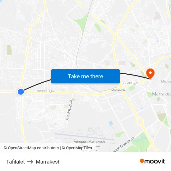 Tafilalet to Marrakesh map
