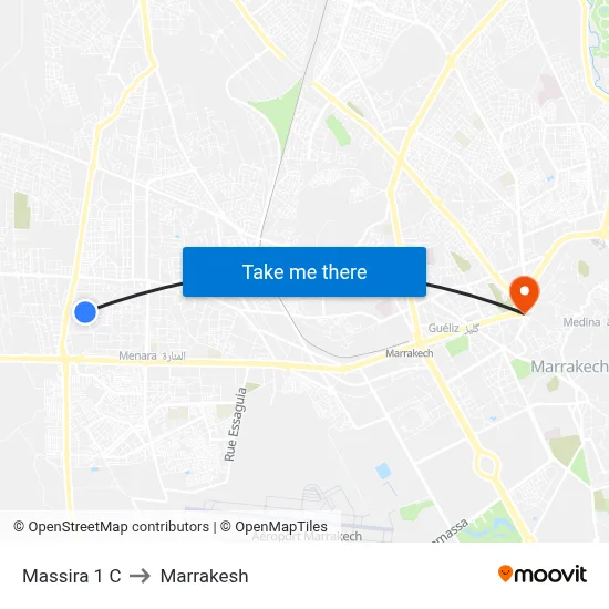 Massira 1 C to Marrakesh map