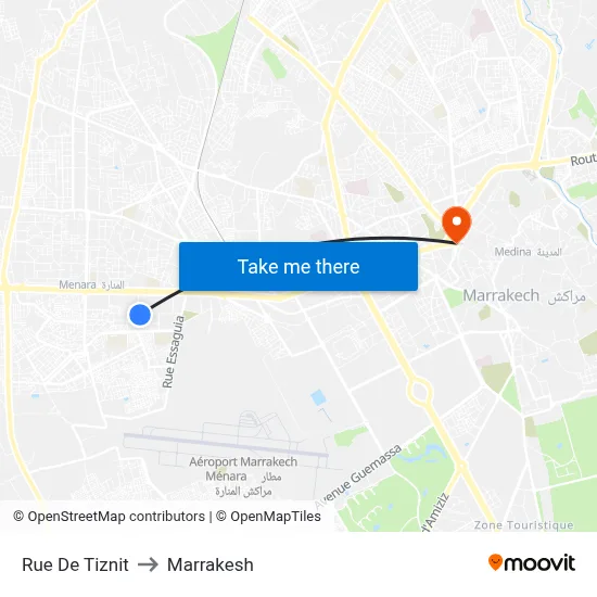 Rue De Tiznit to Marrakesh map