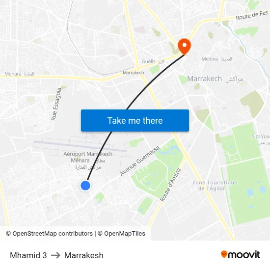 Mhamid 3 to Marrakesh map