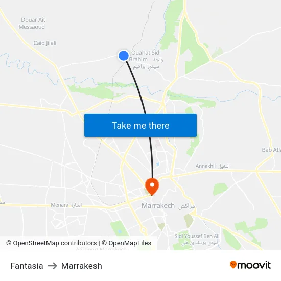 Fantasia to Marrakesh map