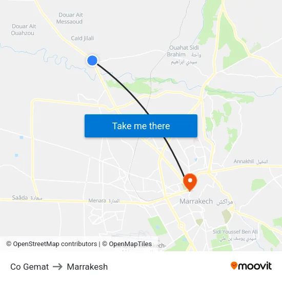 Co Gemat to Marrakesh map