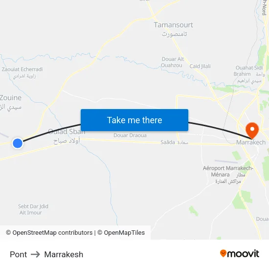 Pont to Marrakesh map
