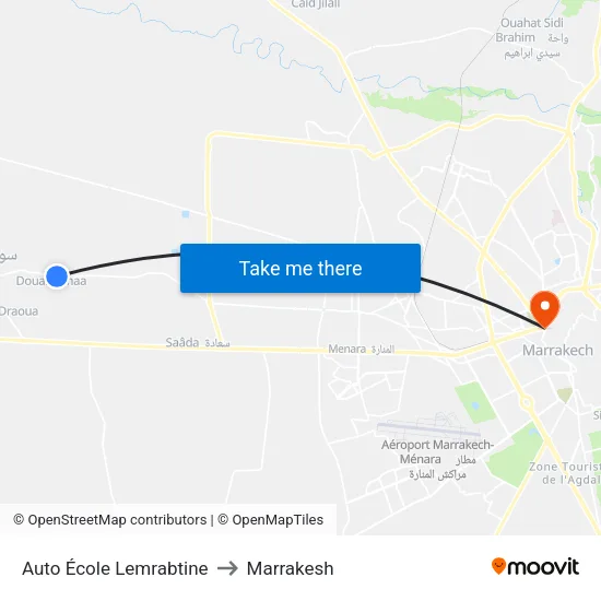 Auto École Lemrabtine to Marrakesh map