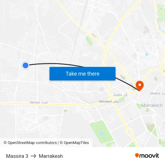Massira 3 to Marrakesh map