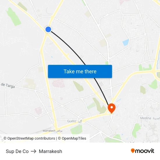 Sup De Co to Marrakesh map