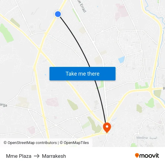 Mme Plaza to Marrakesh map